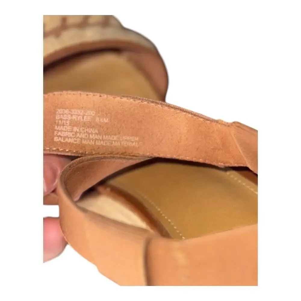 G.H Bass & co women’s size 8.5 espadrille heels brown with beige rope detail​​​